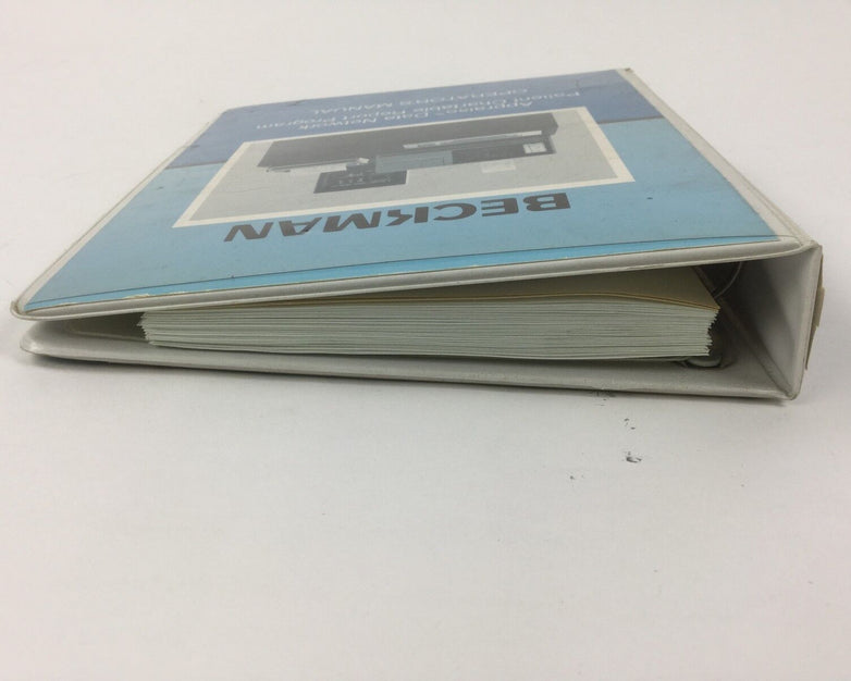 Beckman Appraise Data Network Patient Chartable Report Program Manual