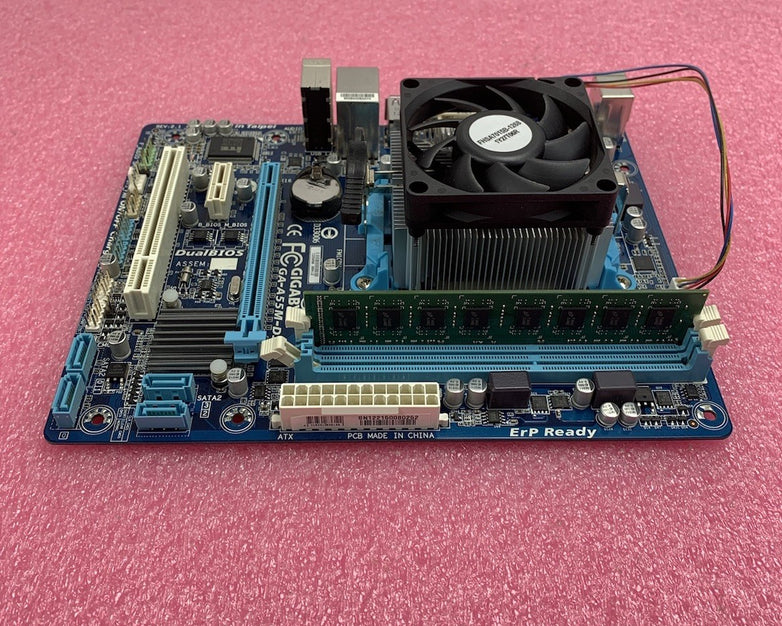 Gigabyte GA-A55M-DS2 Motherboard AMD A6-3670 2.7GHz 4GB RAM w/ Shield