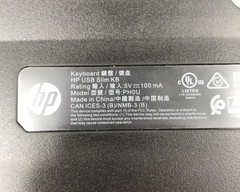 HP USB Slim KB Black Model PH0U (Lot of 2)