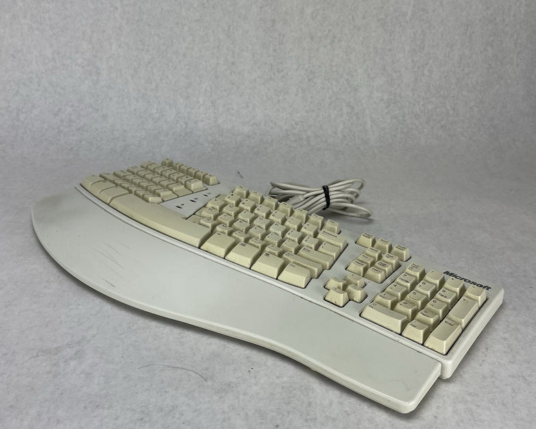 Vintage Microsoft Natural Keyboard Elite White Cream Ergonomic Keyboard