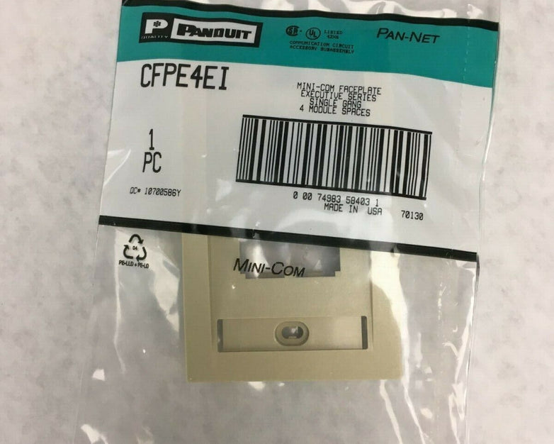 Lot of 4 Panduit CFPE4EI Mini-Com Faceplate Executive Series Single 4