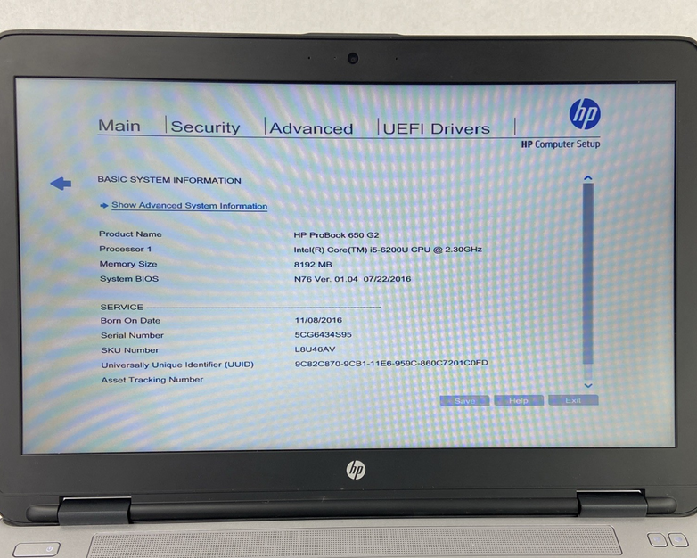 HP ProBook 650 G2 Intel Core i5-6200U 2.30GHz 8GB RAM 15.6" No HDD No OS