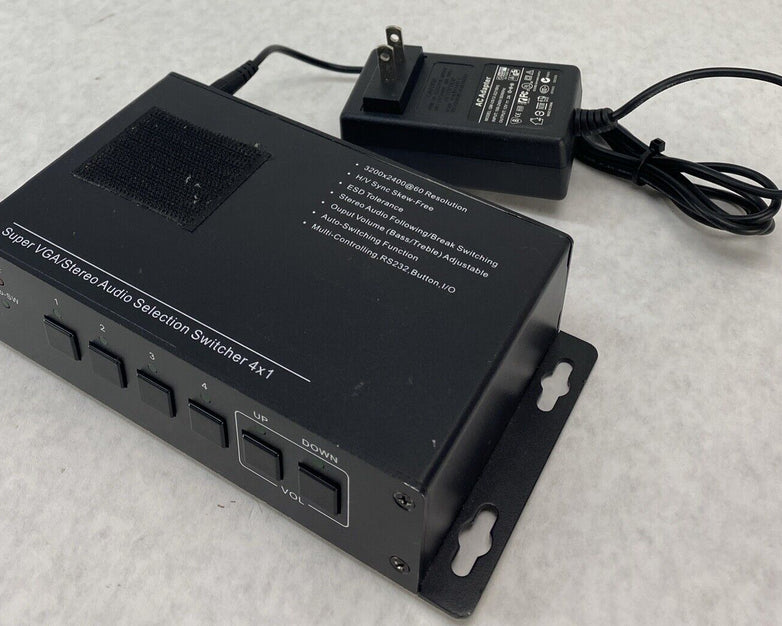 Aurora AS-41V R2 4 x 1 Super VGA Stereo Audio Selection Switcher with PSU