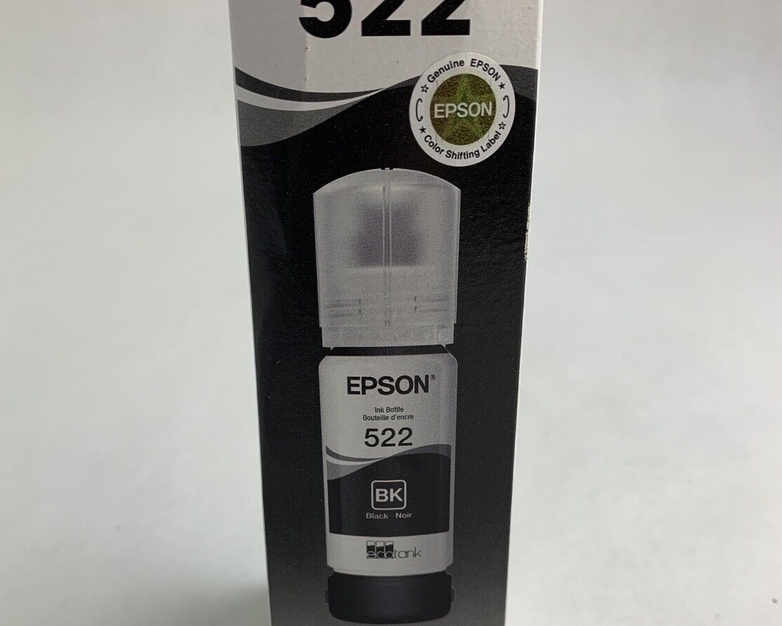 Epson 522 Ecotank T522120-S Black Ink Bottle 65mL Exp 02/2026 OEM Sealed