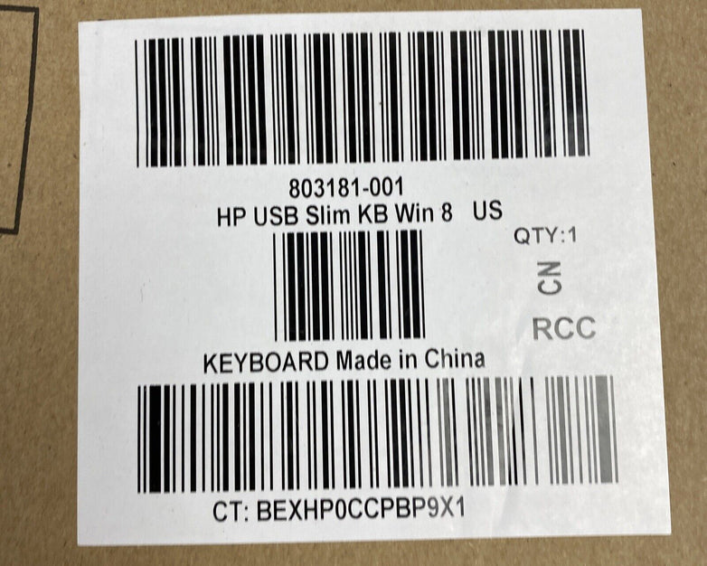 New HP 803181-001 USB Slim SK-2120 Keyboard 105key w/ Multimedia Black NIB