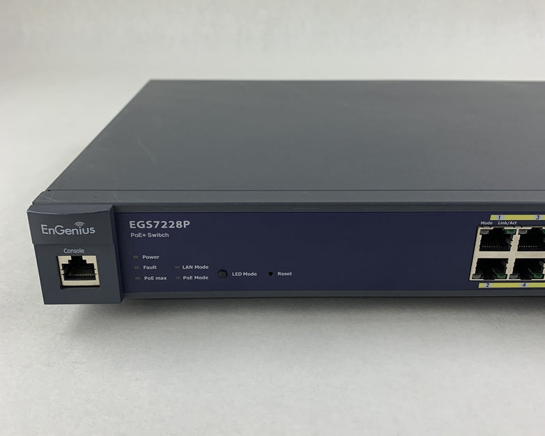 EnGenius EGS7228P 24 Port PoE Layer 2 Managed Switch Tested Reset