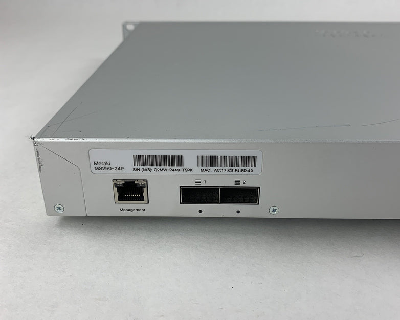 Cisco Meraki MS250-24P-HW Network Managed Switch Unclaimed Tested Reset