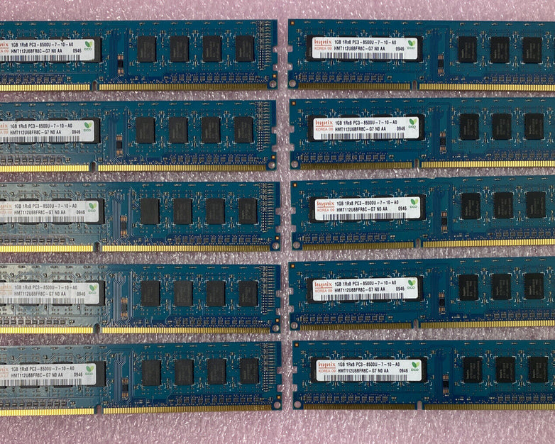 1GB Hynix HMT112U6BFR8C-G7 1Rx8 PC3-8500U DDR3 Non-ECC Desktop RAM (Lot of 10)