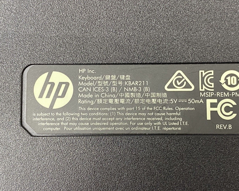 Lot of 2 HP KBAR211 USB Slim Business Wired Keyboard Tested