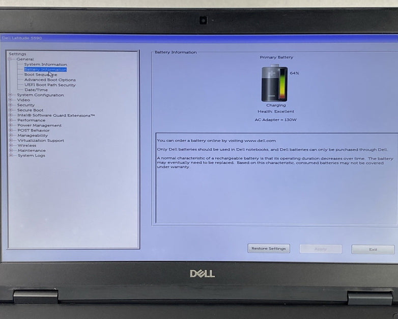 Dell Latitude 5590 Core i7-8650U 1.90 GHz 8GB RAM 15.6" No HDD No OS