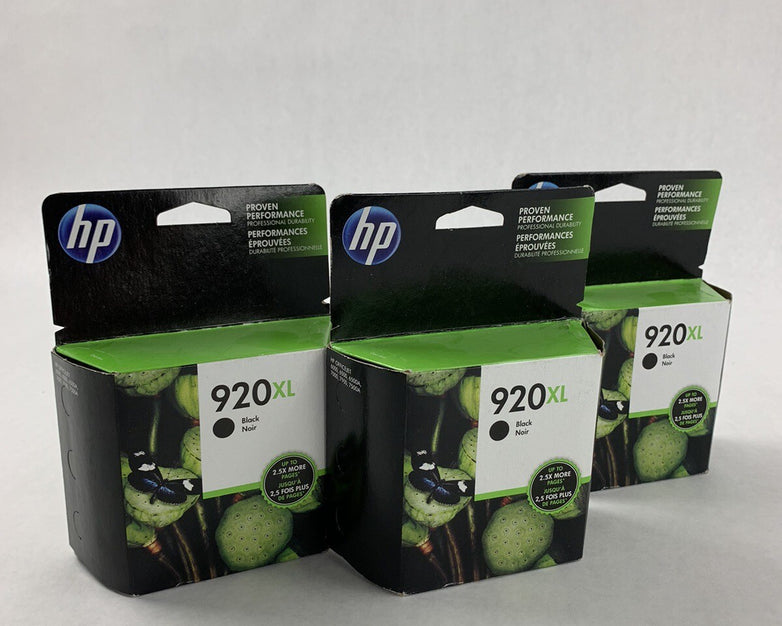 HP 920XL CD975AN Black Ink Cartridge EXP 9/17 (Lot of 3)