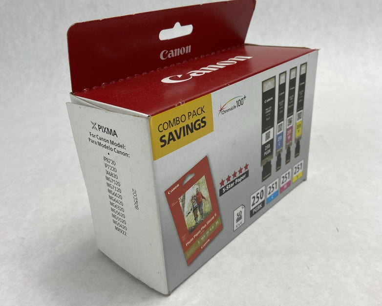 Canon PGI-250/CLI-251 Black, Cyan, Magenta, Yellow Original 5-Pack CMYK NIB