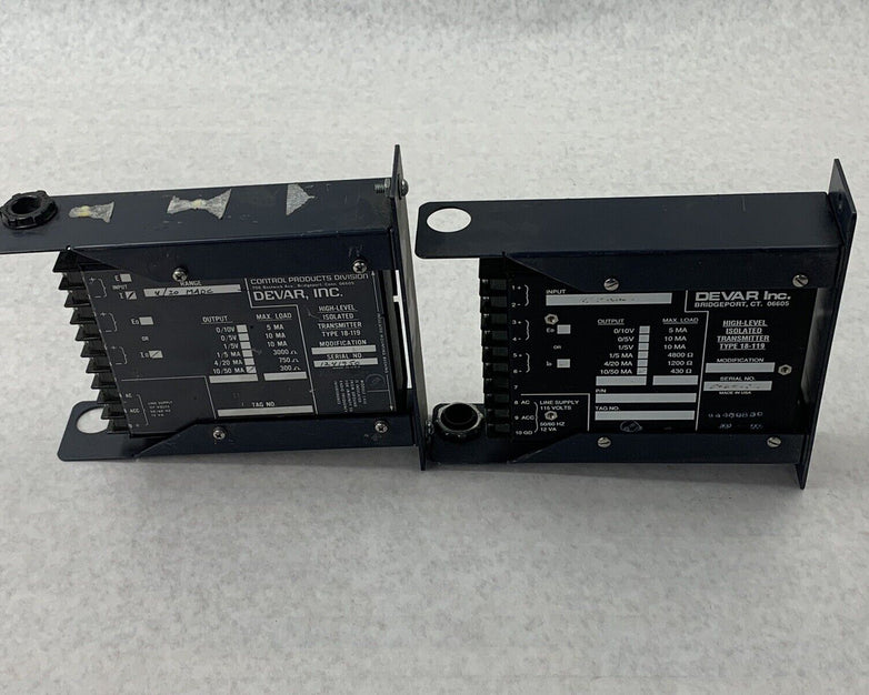 DEVAR 18-119 High Level Isolated Transmitter 10/50 MA Lot of 2