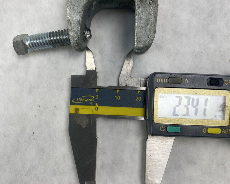 Lot( 2 ) Steel Beam Clamps 0.75 inch U Trough with 3/8" Mount Hole