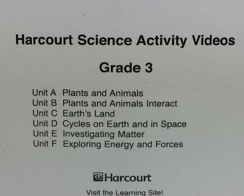 Harcourt Science Activity Videos Grade 3 Units A-F Factory Sealed 6 VHS Tapes