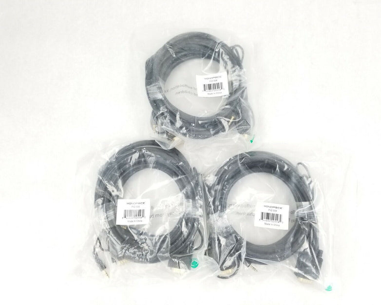 Monoprice 558 10ft Super VGA HD15 M/M CL2 Cable (Lot of 3)