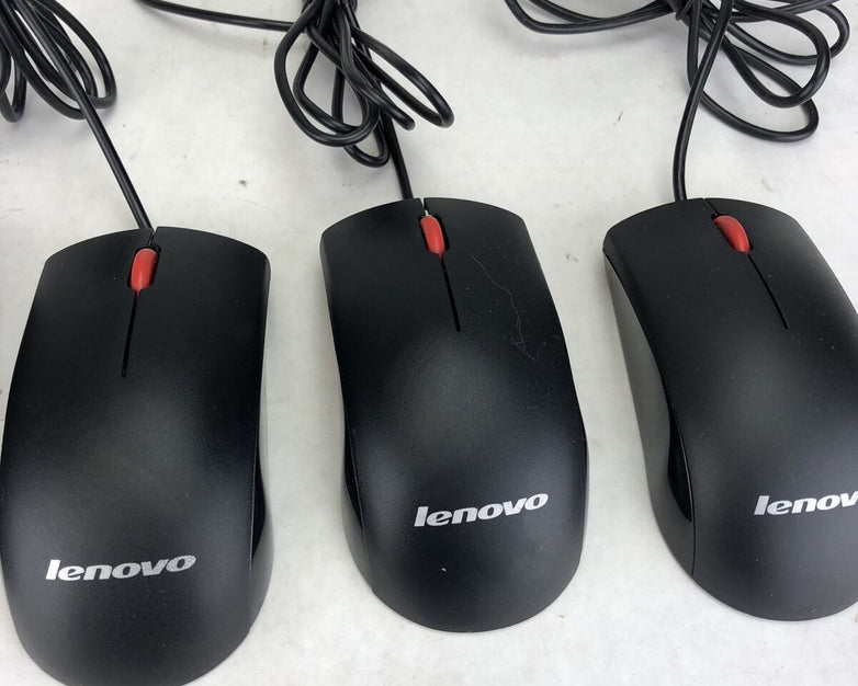 Lenovo MOEUUQA Black Wired USB Mouse (Lot of 4)