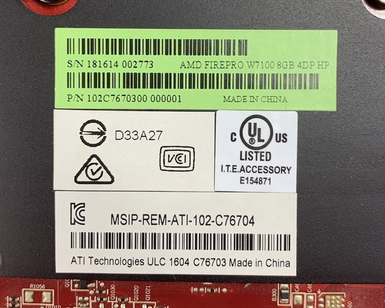 AMD FirePro W7100 8GB GDDR5 Video Graphics Card