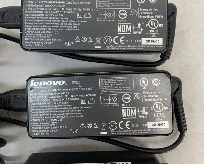 Mixed Lot of 4 Lenovo AC/DC Adapter ADLX45NCC2A ADLX65NCC2A