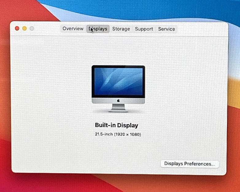 Apple A1418 iMac 21.5" 2014 1.40GHz i5 8GB RAM 500GB HDD macOS 11.7.1