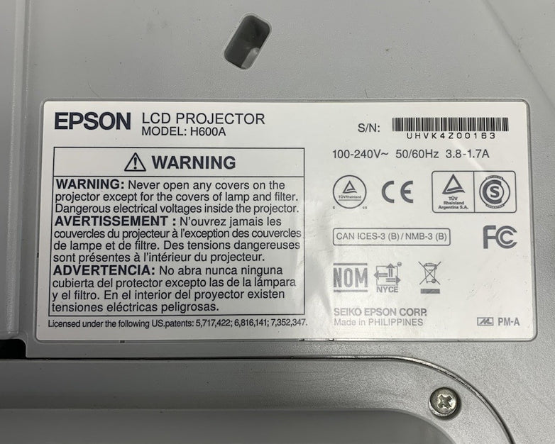Epson H600A BrightLink 585Wi LCD Projector 947 Lamp Hours