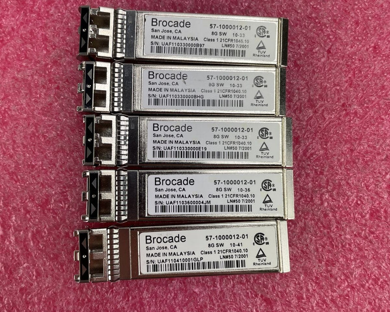 5 x Brocade 8G SW 57-1000012-01 8GB 850nm Optical Transceiver SFP Module
