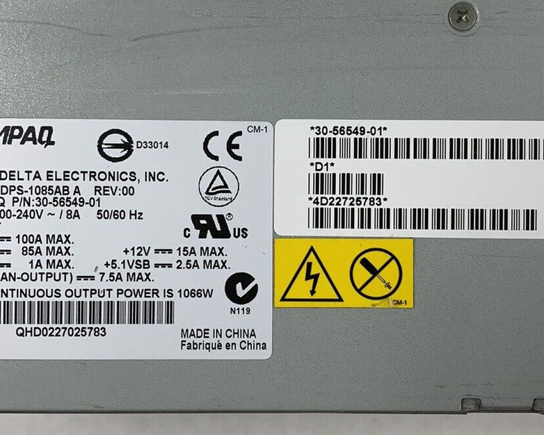 Compaq Delta Electronics DPS-1085AB A Power Supply