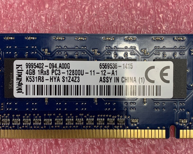 Kingston 16GB (4x4GB) 1rx8 PC3-12800U-11-12-A1 RAM