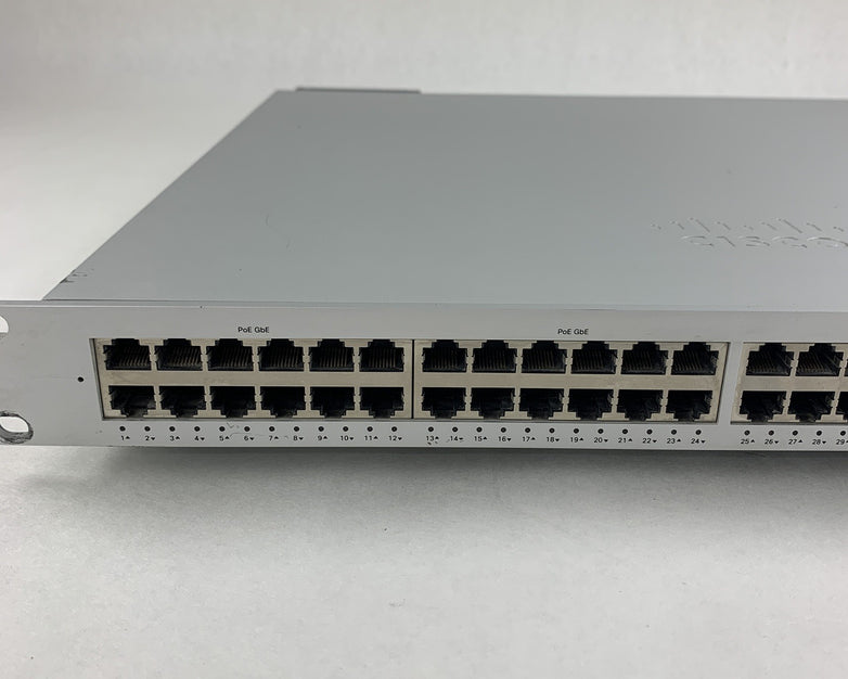 Cisco Meraki MS350-48FP-HW 48-Port PoE+ Ethernet Switch Tested Reset Port 25 Bad
