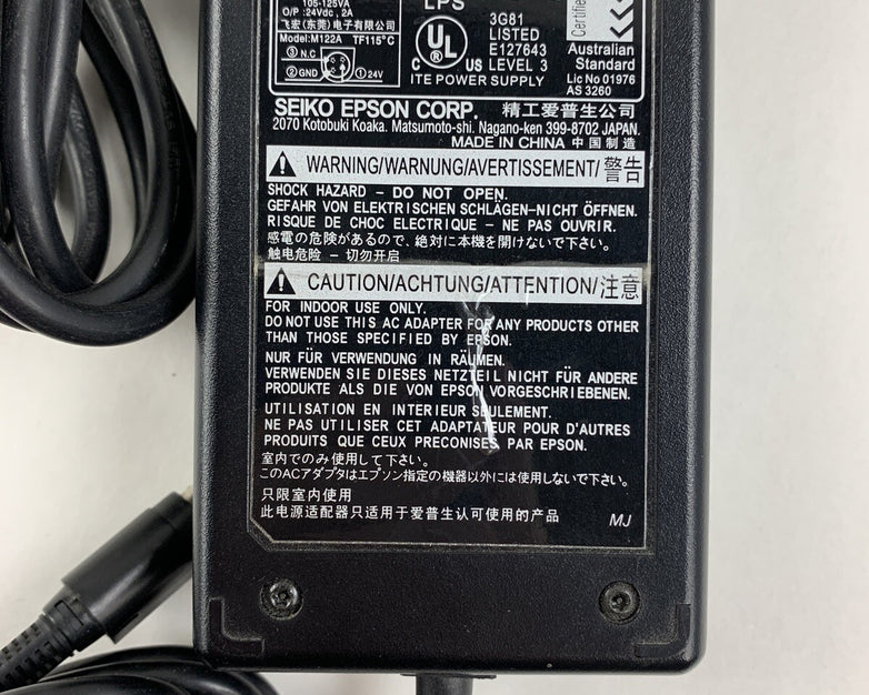 Epson PS-170 M122A OEM 48W AC Adapter 24V 2A with Power Cord Lot of 3