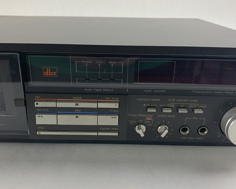 Technics M255X Single Cassette Stereo Deck Bad Control Panel For Parts & Repair