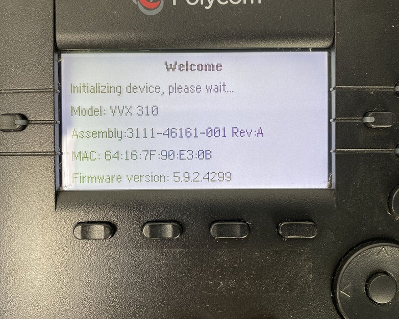 Polycom 2201-46161-001 VVX 310 IP VOIP 6 Line SIP POE Telephone NO AC ADAPTER