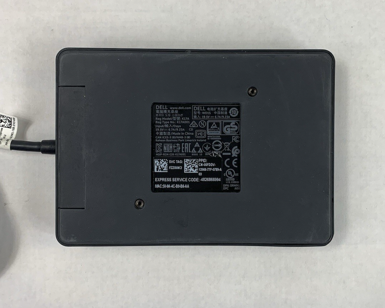 Dell WD15 K17A USB-C Thunderbolt Docking Station (Lot of 2)