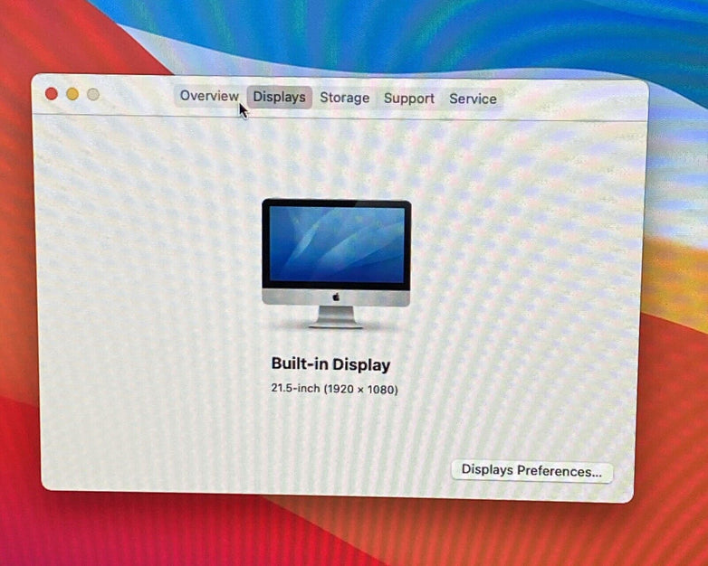 Apple A1418 iMac 21.5" 2014 1.40GHz i5 8GB RAM 500GB HDD macOS 11.7.1
