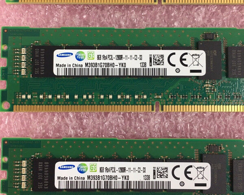 Lot of 4 Samsung 8 GB Ram M393B1G70BH0-YK0 DDR3-1600 PC3L-12800R Server Memory