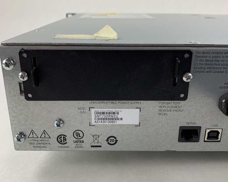 APC SMT750RM2U Smart UPS 750 Battery Backup No Battery Tested