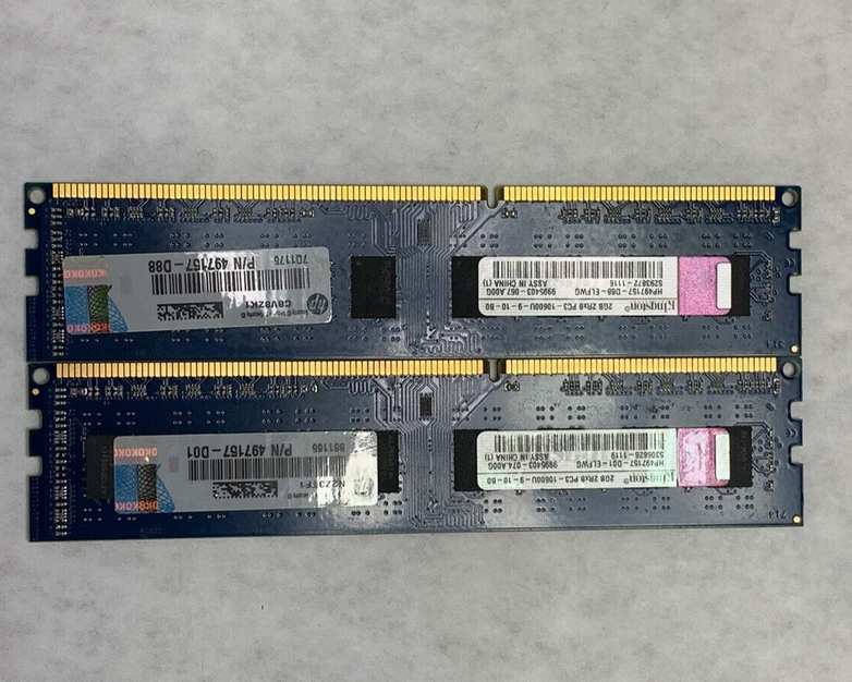 Lot ( 2 ) 2GB Kingston PC3-10600 DDR3-1333MHz non-ECC Unbuffered CL9 240pin DIMM