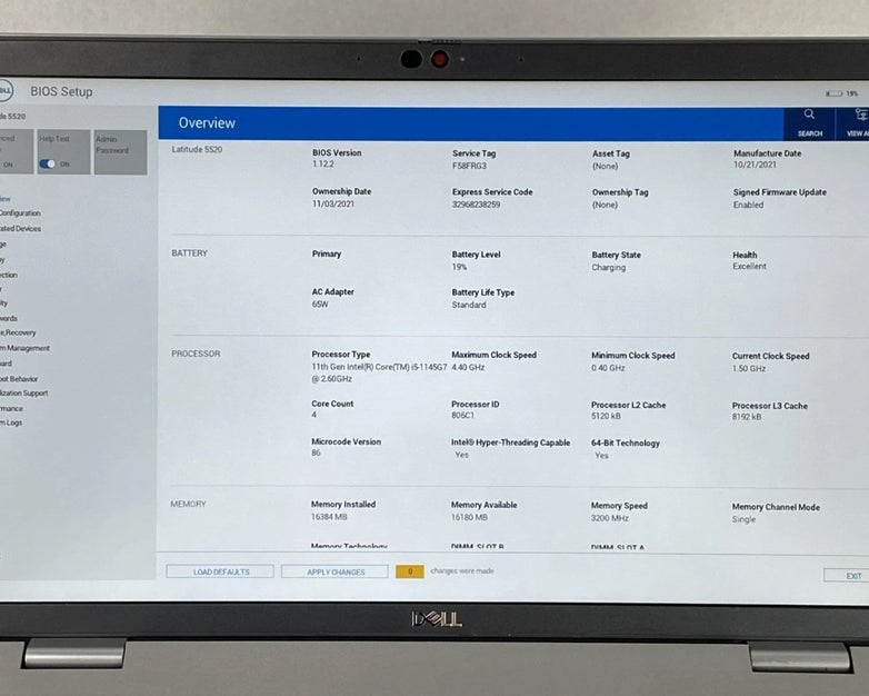 Dell Latitude 5520 Intel Core i5-1145G7 2.6 GHz 16 GB RAM 15.6" No SSD No OS