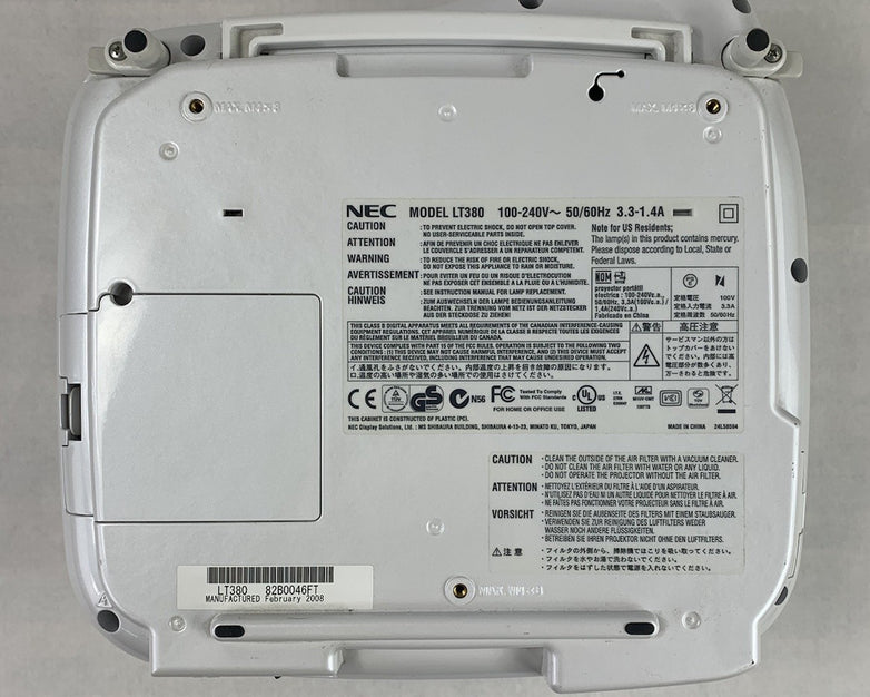 NEC LT380 LCD Projector - Parts or Repair Needs New Lamp