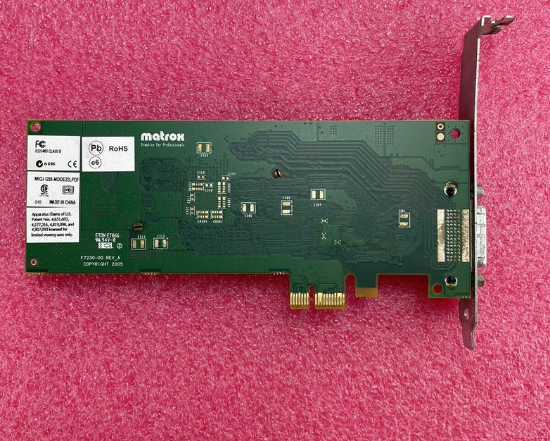 MATROX F7230-00 Rev-A PCI-Express DVI Graphics Card G55-MDDE32LPDF