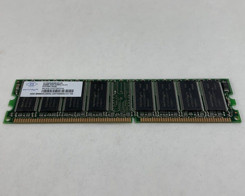 38x256MB Nanya NT256D64S88C0G-6K PC2700U-25330 1Rx8 333MHz CL2.5 184pin 2.5V DDR