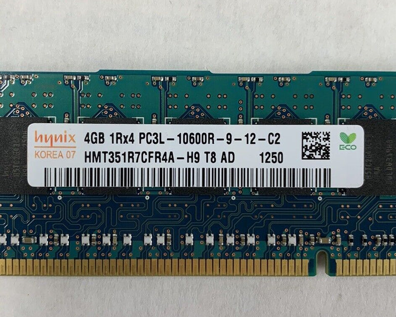 Hynix 12GB Kit 3x4GB 1Rx4 PC3L-10600R-9-12-C2 HMT351R7CFR4A-H9 T8 AD Server Ram