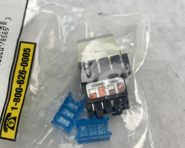 Lot( 2 ) Hubbell HD58A6 Cat 5 T568B Jack Off White Power Sum USAmade