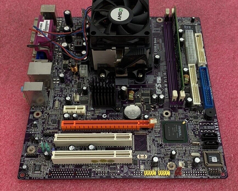 ECS C510M-M Motherboard AMD Athlon 64 x2 2GHz 2GB RAM w/Shield