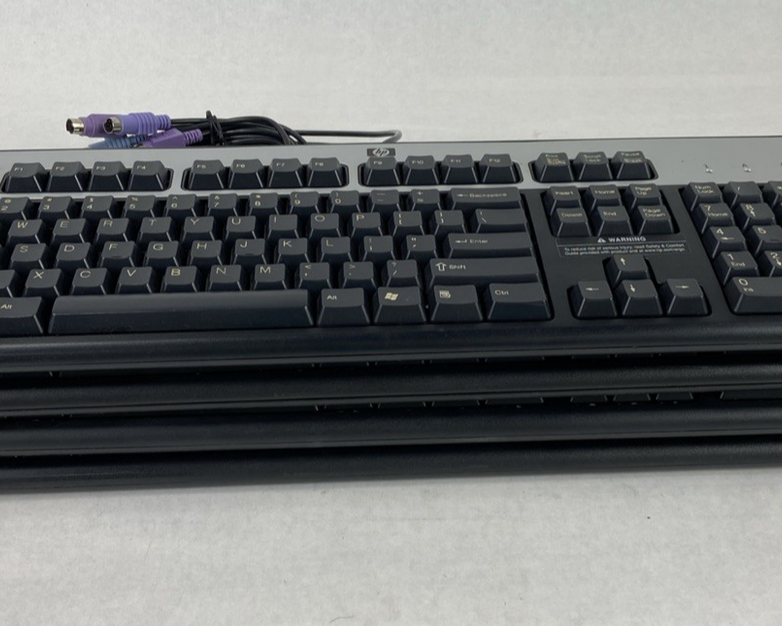 Lot of 4 (Four) Hewlett Packard HP KB-0316 | SK-2880 Black/Silver PS/2