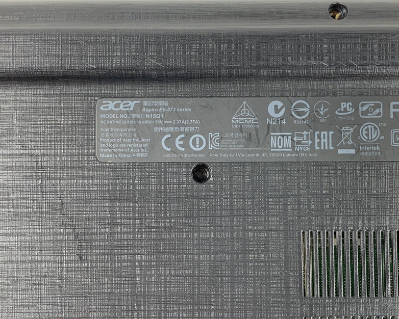 Acer Aspire E5-573 15.6" i3-5005U 2 GHz 6 GB Ram No OS No HDD No Batt No AC