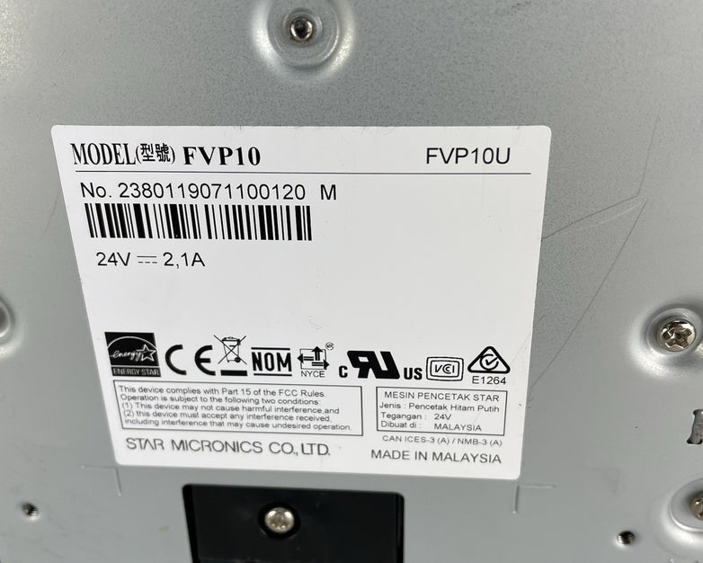 Star Micronics FVP10 Direct Thermal POS Receipt Ticket Printer Power Tested