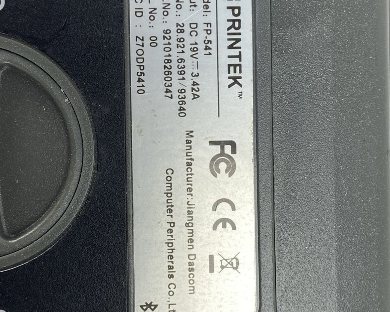 Printek FP541 Direct Thermal Printer No AC Adapter Partially Tested