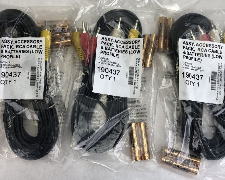 Lot of 5 - Accessory Pack - 1 RCA Cable & 4 - AAA Batteries 190437