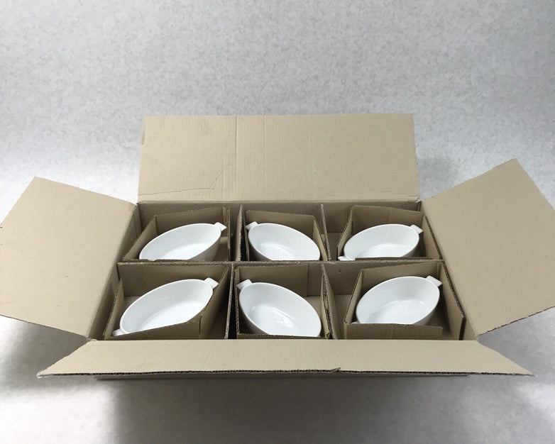24 Piece set Steelite 6300P126 Rene Ozorio Aura 7-1/2 Oz White Oval Bowl